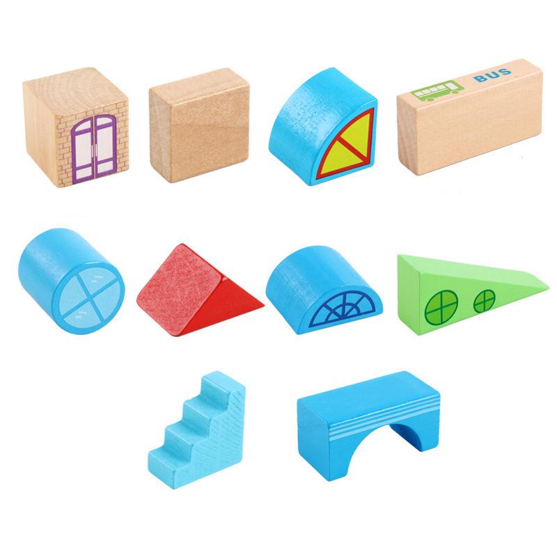 100 Pieces Wooden Building Blocks Baby Toy