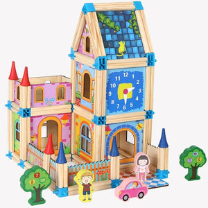 128/268pcs Wooden Construction Building Blocks