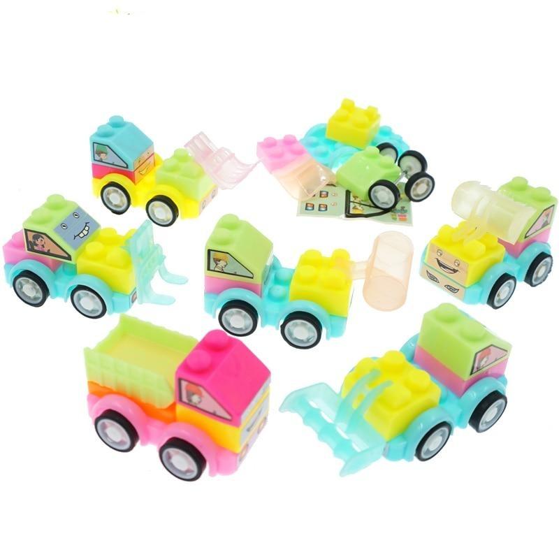 12PCS Hundred Changes Building Block Toy Cars