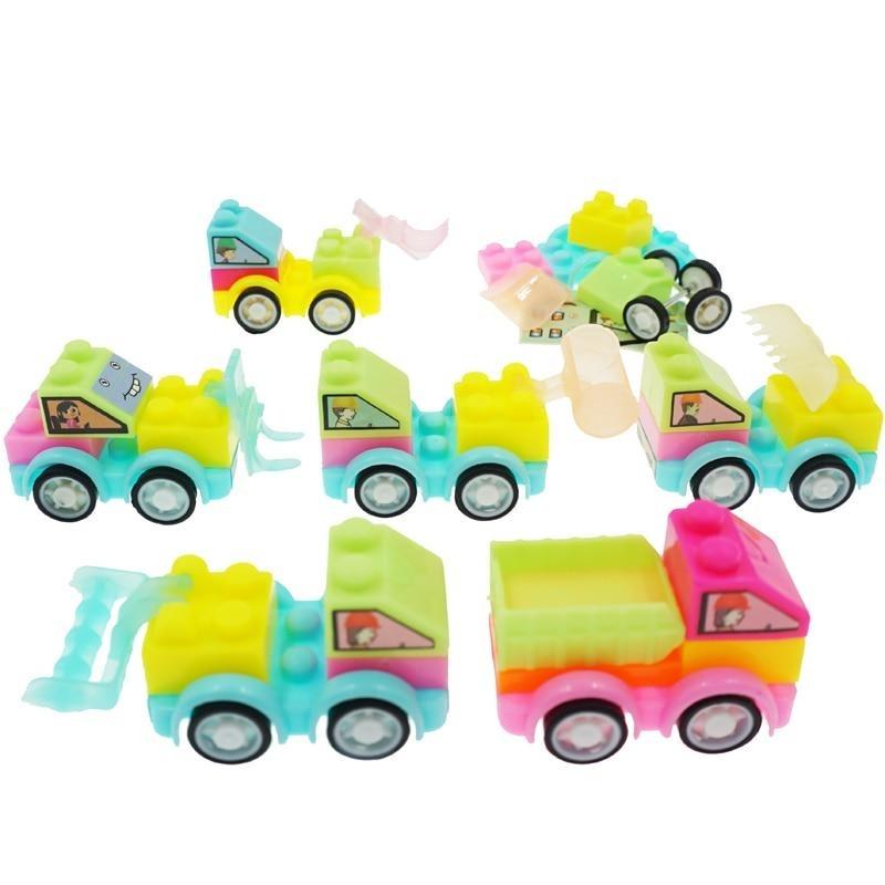 12PCS Hundred Changes Building Block Toy Cars