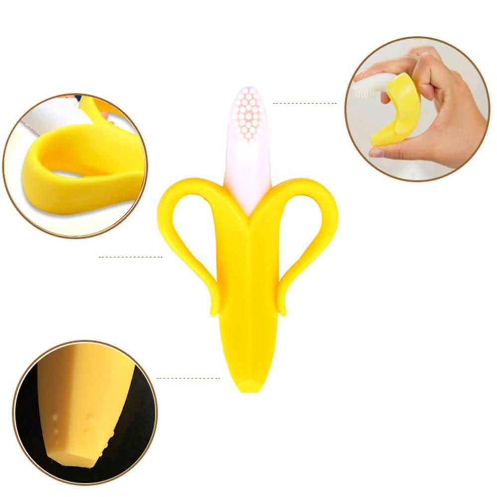 2in1 Banana Silicone Toothbrush Baby Teether