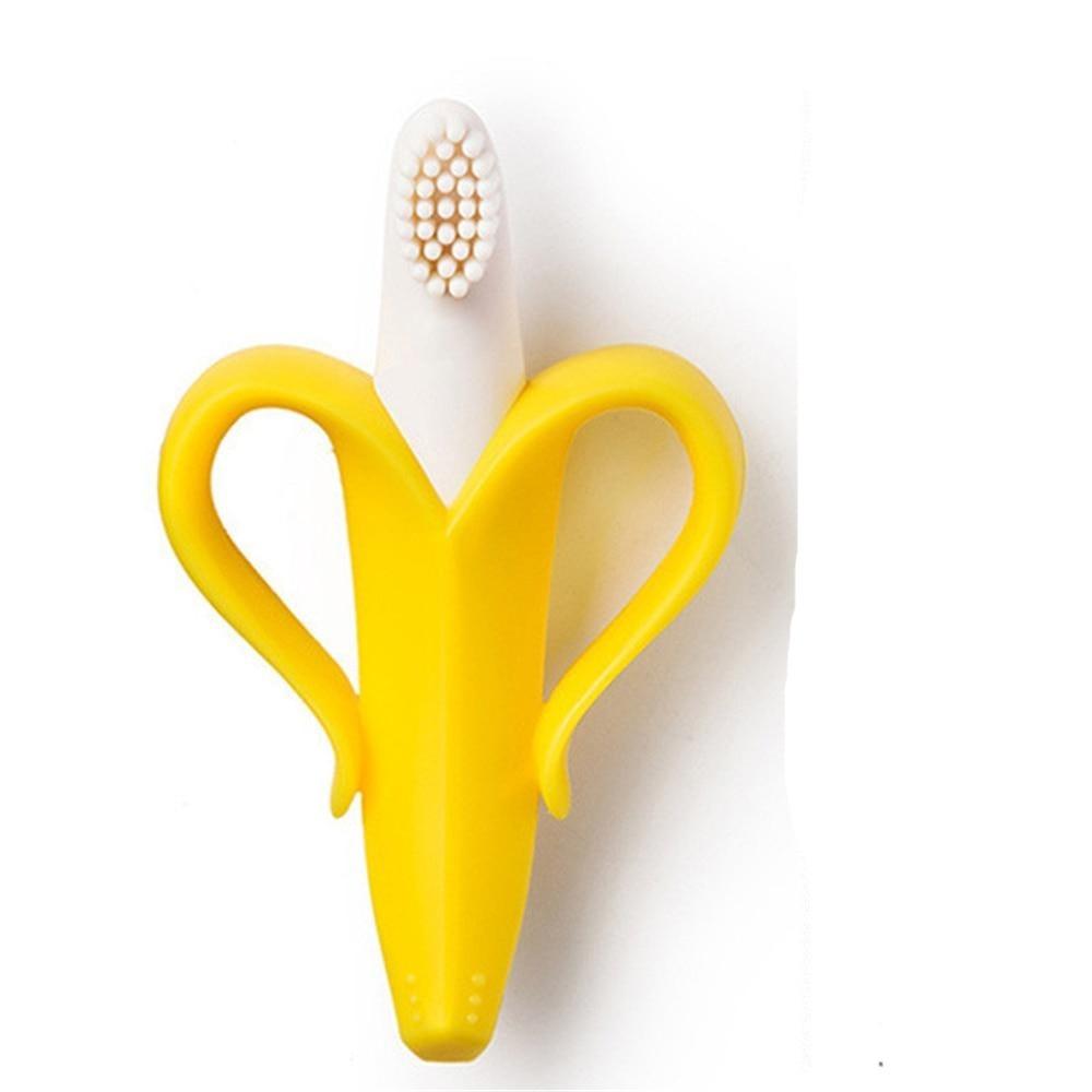 2in1 Banana Silicone Toothbrush Baby Teether