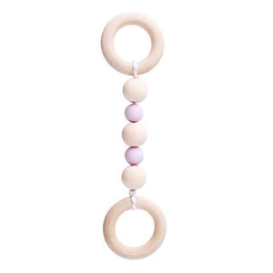 Baby Wooden Beads Silicone Teether Ring Chain